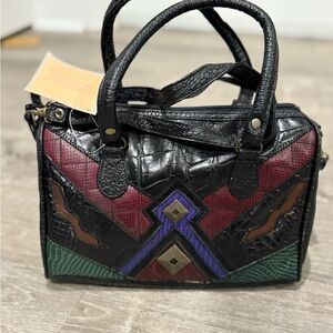 90’s Multicolor Geometric Pattern Handbag